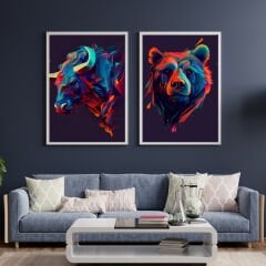 Burning Bull & Bear Posteri (ÇERÇEVESİZ)